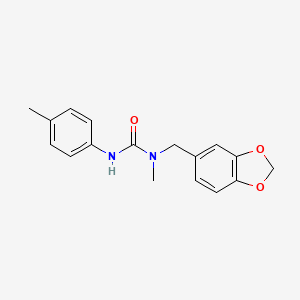 molecular formula C17H18N2O3 B7461679 1-(1,3-Benzodioxol-5-ylmethyl)-1-methyl-3-(4-methylphenyl)urea 