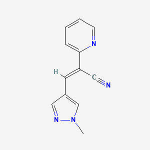 molecular formula C12H10N4 B7461689 (Z)-3-(1-methylpyrazol-4-yl)-2-pyridin-2-ylprop-2-enenitrile 