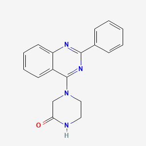 molecular formula C18H16N4O B7461718 4-(2-Phenylquinazolin-4-yl)piperazin-2-one 