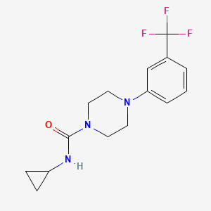 molecular formula C15H18F3N3O B7461724 N-cyclopropyl-4-[3-(trifluoromethyl)phenyl]piperazine-1-carboxamide 