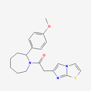 molecular formula C20H23N3O2S B7461728 2-Imidazo[2,1-b][1,3]thiazol-6-yl-1-[2-(4-methoxyphenyl)azepan-1-yl]ethanone 