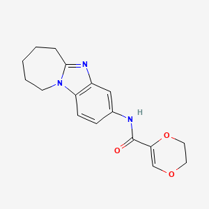 molecular formula C17H19N3O3 B7461744 N-(7,8,9,10-tetrahydro-6H-azepino[1,2-a]benzimidazol-3-yl)-2,3-dihydro-1,4-dioxine-5-carboxamide 