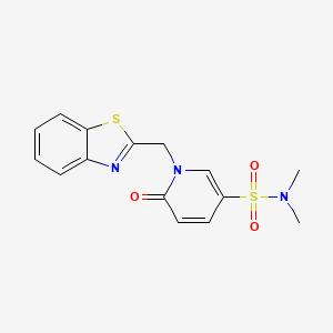 1-(1,3-benzothiazol-2-ylmethyl)-N,N-dimethyl-6-oxopyridine-3-sulfonamide