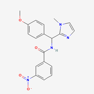 molecular formula C19H18N4O4 B7461762 N-[(4-methoxyphenyl)-(1-methylimidazol-2-yl)methyl]-3-nitrobenzamide 
