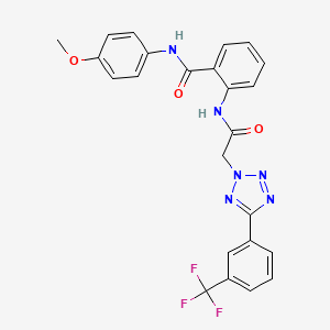 molecular formula C24H19F3N6O3 B7461774 N-(4-methoxyphenyl)-2-[[2-[5-[3-(trifluoromethyl)phenyl]tetrazol-2-yl]acetyl]amino]benzamide 