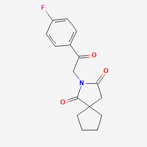 molecular formula C16H16FNO3 B7461795 2-[2-(4-Fluorophenyl)-2-oxoethyl]-2-azaspiro[4.4]nonane-1,3-dione 