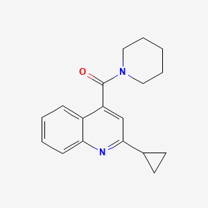 molecular formula C18H20N2O B7461808 (2-Cyclopropylquinolin-4-yl)-piperidin-1-ylmethanone 