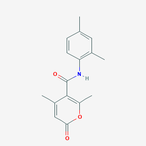 molecular formula C16H17NO3 B7461814 N-(2,4-dimethylphenyl)-2,4-dimethyl-6-oxopyran-3-carboxamide 