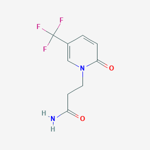 molecular formula C9H9F3N2O2 B7461818 3-[2-Oxo-5-(trifluoromethyl)pyridin-1-yl]propanamide 