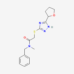molecular formula C16H20N4O2S B7461828 N-benzyl-N-methyl-2-[[5-(oxolan-2-yl)-1H-1,2,4-triazol-3-yl]sulfanyl]acetamide 