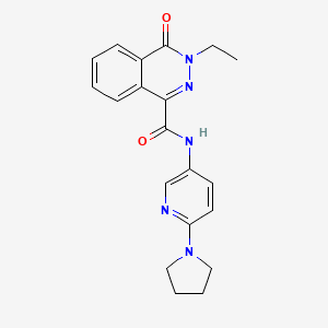 molecular formula C20H21N5O2 B7461833 3-ethyl-4-oxo-N-(6-pyrrolidin-1-ylpyridin-3-yl)phthalazine-1-carboxamide 