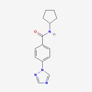 molecular formula C14H16N4O B7461839 N-cyclopentyl-4-(1,2,4-triazol-1-yl)benzamide 