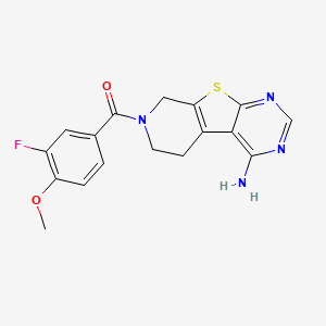 (3-Amino-8-thia-4,6,11-triazatricyclo[7.4.0.02,7]trideca-1(9),2,4,6-tetraen-11-yl)-(3-fluoro-4-methoxyphenyl)methanone