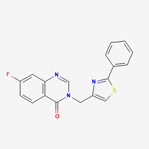 molecular formula C18H12FN3OS B7461864 7-Fluoro-3-[(2-phenyl-1,3-thiazol-4-yl)methyl]quinazolin-4-one 