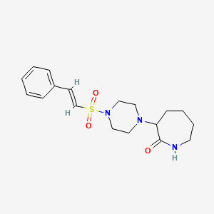 molecular formula C18H25N3O3S B7461889 3-[4-(2-Phenylethenesulfonyl)piperazin-1-yl]azepan-2-one 