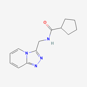 molecular formula C13H16N4O B7461953 N-([1,2,4]triazolo[4,3-a]pyridin-3-ylmethyl)cyclopentanecarboxamide 