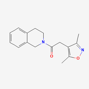 molecular formula C16H18N2O2 B7461963 1-(3,4-dihydro-1H-isoquinolin-2-yl)-2-(3,5-dimethyl-1,2-oxazol-4-yl)ethanone 