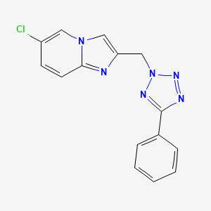molecular formula C15H11ClN6 B7461992 6-Chloro-2-[(5-phenyltetrazol-2-yl)methyl]imidazo[1,2-a]pyridine 