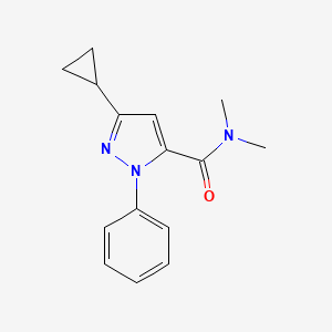 molecular formula C15H17N3O B7462000 5-cyclopropyl-N,N-dimethyl-2-phenylpyrazole-3-carboxamide 