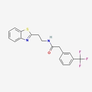 molecular formula C18H15F3N2OS B7462014 N-[2-(1,3-benzothiazol-2-yl)ethyl]-2-[3-(trifluoromethyl)phenyl]acetamide 