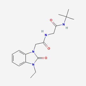 molecular formula C17H24N4O3 B7462044 N-tert-butyl-2-[[2-(3-ethyl-2-oxobenzimidazol-1-yl)acetyl]amino]acetamide 