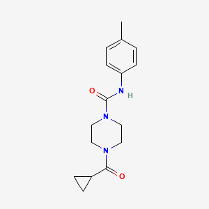 molecular formula C16H21N3O2 B7462050 4-(cyclopropanecarbonyl)-N-(4-methylphenyl)piperazine-1-carboxamide 