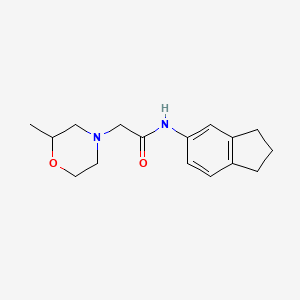 molecular formula C16H22N2O2 B7462058 N-(2,3-dihydro-1H-inden-5-yl)-2-(2-methylmorpholin-4-yl)acetamide 