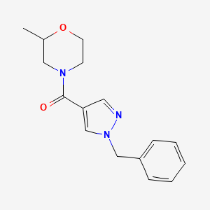 molecular formula C16H19N3O2 B7462070 (1-Benzylpyrazol-4-yl)-(2-methylmorpholin-4-yl)methanone 