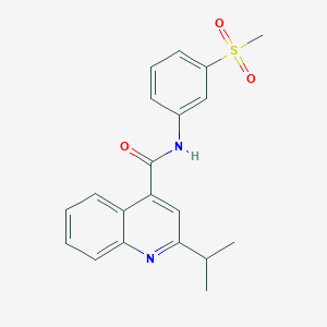 molecular formula C20H20N2O3S B7462077 N-(3-methylsulfonylphenyl)-2-propan-2-ylquinoline-4-carboxamide 