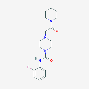 molecular formula C18H25FN4O2 B7462113 N-(2-fluorophenyl)-4-(2-oxo-2-piperidin-1-ylethyl)piperazine-1-carboxamide 