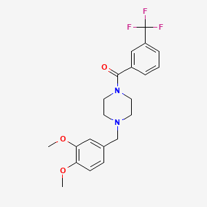 molecular formula C21H23F3N2O3 B7462120 [4-[(3,4-Dimethoxyphenyl)methyl]piperazin-1-yl]-[3-(trifluoromethyl)phenyl]methanone 