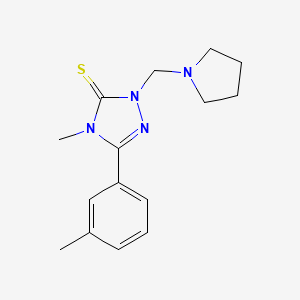 molecular formula C15H20N4S B7462142 4-Methyl-5-(3-methylphenyl)-2-(pyrrolidin-1-ylmethyl)-1,2,4-triazole-3-thione 