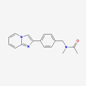 molecular formula C17H17N3O B7462159 N-[(4-imidazo[1,2-a]pyridin-2-ylphenyl)methyl]-N-methylacetamide 