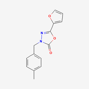 molecular formula C14H12N2O3 B7462181 5-(Furan-2-yl)-3-[(4-methylphenyl)methyl]-1,3,4-oxadiazol-2-one 