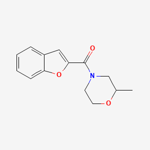 molecular formula C14H15NO3 B7462210 1-Benzofuran-2-yl-(2-methylmorpholin-4-yl)methanone 