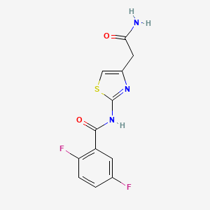 molecular formula C12H9F2N3O2S B7462223 N-[4-(2-amino-2-oxoethyl)-1,3-thiazol-2-yl]-2,5-difluorobenzamide 