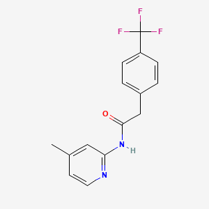 molecular formula C15H13F3N2O B7462251 N-(4-methylpyridin-2-yl)-2-[4-(trifluoromethyl)phenyl]acetamide 