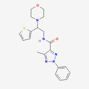 molecular formula C20H23N5O2S B7462314 5-methyl-N-(2-morpholin-4-yl-2-thiophen-2-ylethyl)-2-phenyltriazole-4-carboxamide 