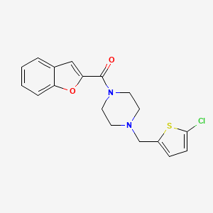 molecular formula C18H17ClN2O2S B7462324 1-Benzofuran-2-yl-[4-[(5-chlorothiophen-2-yl)methyl]piperazin-1-yl]methanone 