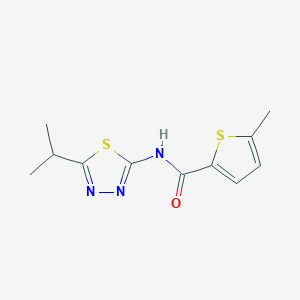 molecular formula C11H13N3OS2 B7462358 5-methyl-N-(5-propan-2-yl-1,3,4-thiadiazol-2-yl)thiophene-2-carboxamide 