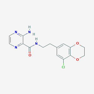 molecular formula C15H15ClN4O3 B7462365 3-amino-N-[2-(5-chloro-2,3-dihydro-1,4-benzodioxin-7-yl)ethyl]pyrazine-2-carboxamide 