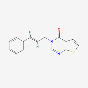 molecular formula C15H12N2OS B7462414 3-[(E)-3-phenylprop-2-enyl]thieno[2,3-d]pyrimidin-4-one 