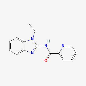 molecular formula C15H14N4O B7462440 N-(1-ethylbenzimidazol-2-yl)pyridine-2-carboxamide 