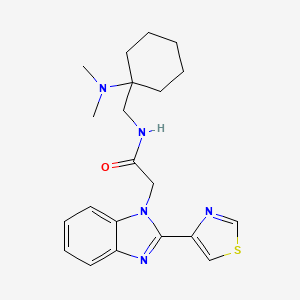 molecular formula C21H27N5OS B7462445 N-[[1-(dimethylamino)cyclohexyl]methyl]-2-[2-(1,3-thiazol-4-yl)benzimidazol-1-yl]acetamide 