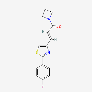 molecular formula C15H13FN2OS B7462471 (E)-1-(azetidin-1-yl)-3-[2-(4-fluorophenyl)-1,3-thiazol-4-yl]prop-2-en-1-one 