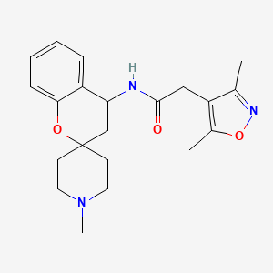 molecular formula C21H27N3O3 B7462482 2-(3,5-dimethyl-1,2-oxazol-4-yl)-N-(1'-methylspiro[3,4-dihydrochromene-2,4'-piperidine]-4-yl)acetamide 