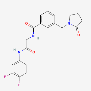 N-[2-(3,4-difluoroanilino)-2-oxoethyl]-3-[(2-oxopyrrolidin-1-yl)methyl]benzamide