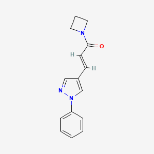 (E)-1-(azetidin-1-yl)-3-(1-phenylpyrazol-4-yl)prop-2-en-1-one