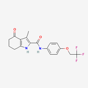 molecular formula C18H17F3N2O3 B7462508 3-methyl-4-oxo-N-[4-(2,2,2-trifluoroethoxy)phenyl]-1,5,6,7-tetrahydroindole-2-carboxamide 