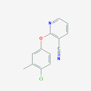 molecular formula C13H9ClN2O B7462527 2-(4-Chloro-3-methylphenoxy)nicotinonitrile 